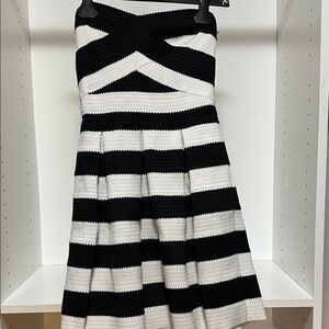 Express Black and White Striped Knit Top